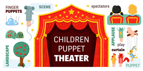 Children Puppet Theater Infographics