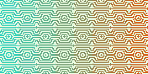 Vector graphic of Seamless abstract geometric pattern in green gradient color. regularly repeating geometric element.