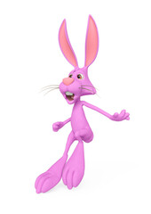 rabbit cartoon is trying to stop after running fast