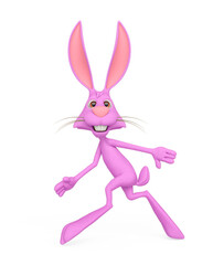 rabbit cartoon is walking very slow