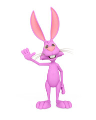 rabbit cartoon waving hello