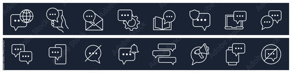 Poster set of chat and message elements symbol template for graphic and web design collection logo vector i