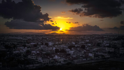 Fototapeta na wymiar Beautiful Sunset in a city in Brazil