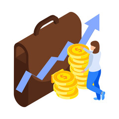 Investment Bag Isometric Composition