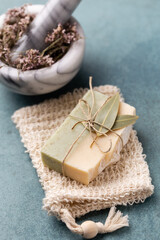 Handmade natural soap with herbal.