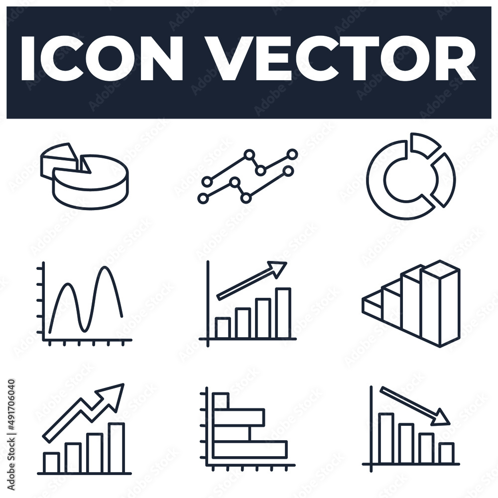 Poster set of graphic and statistics elements symbol template for graphic and web design collection logo ve