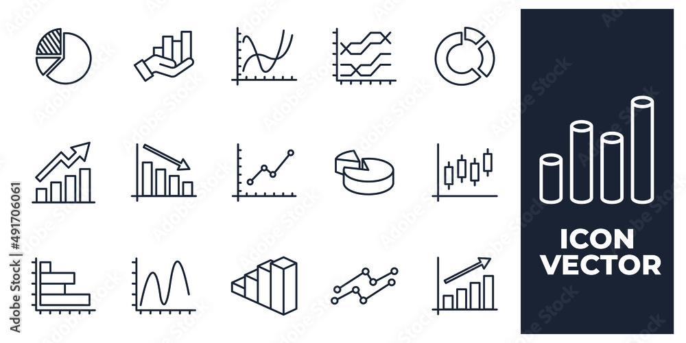 Aufkleber set of graphic and statistics elements symbol template for graphic and web design collection logo ve
