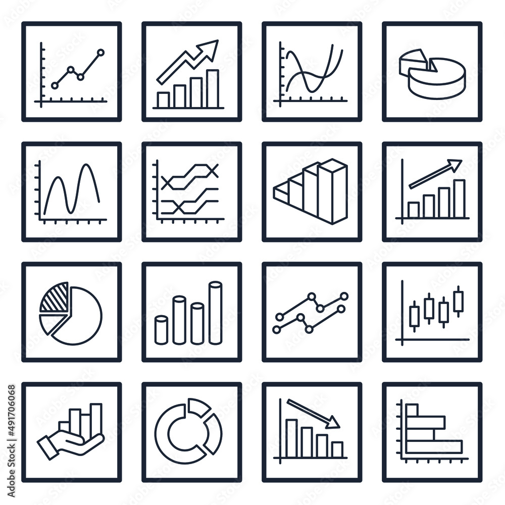 Poster set of graphic and statistics elements symbol template for graphic and web design collection logo ve