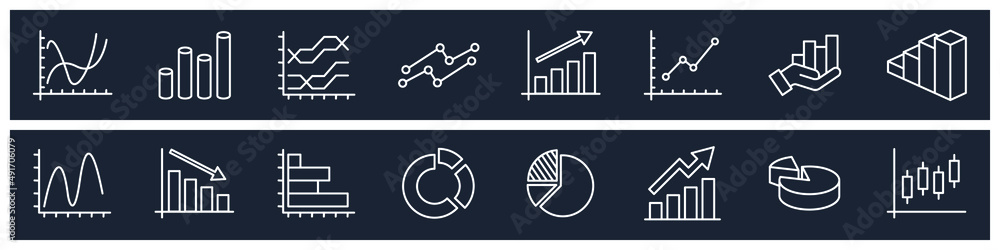 Poster set of graphic and statistics elements symbol template for graphic and web design collection logo ve
