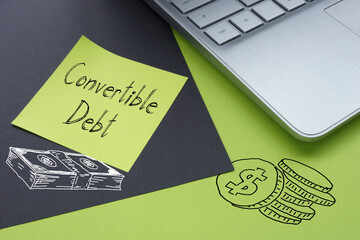 Convertible debt is shown on the photo using the text
