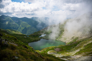 Landscape in Fagaras Mountains, Balea lake, Romania