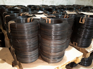 Coil of wire. Wire reel. knitting wire. Steel wire. Wire production. Wire manufacturing. procedure wire drawing.
Finished goods warehouse.