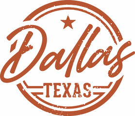 Dallas Texas USA City Vintage Stamp