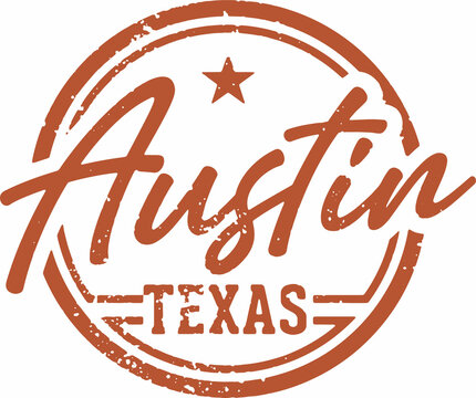 Austin Texas USA City Vintage Stamp