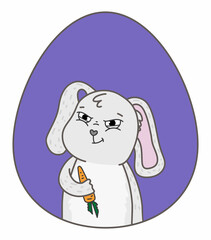Vector illustration with easter bunny. Happy easter day