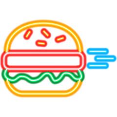 Burger Fast Delivery Neon