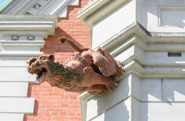 Gargoyle. Manor Gatovsky-Poklevsky-Kozell. Palace and park complex in the agricultural town of...