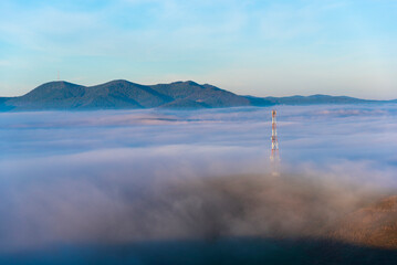 Morning fog landscape