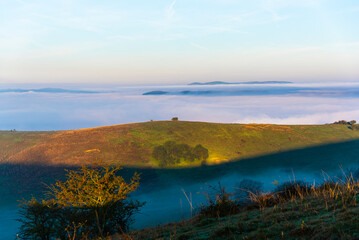 Landscape with morning fog