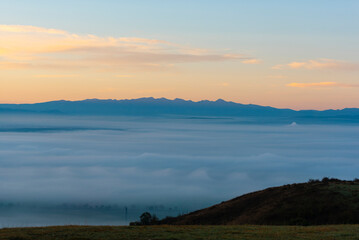 Fototapeta premium Landscape with morning fog