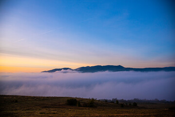Morning fog landscape