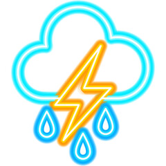 Cloud Rain Thunder Neon - 491708863
