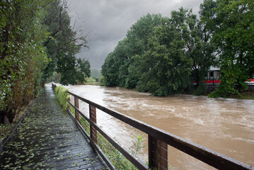 Flooded creek during NSW rain event