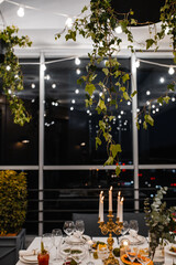 Romantic evening at the restaurant 