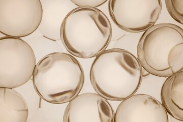 Cosmetic beige texture molecular ingredient moisturizer face skin care gel balls	