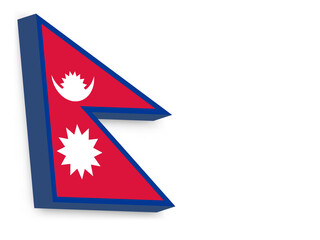 3D vector flag of Nepal