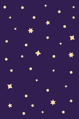 Poster of deep space with stars in a flat style. Mysticism, Halloween set, spiritualism, magic.Vector illustration. Vector illustration