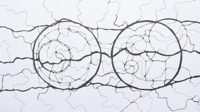 4k Time lapse of Neurographic art. Visual method of working with subconscious and an effective way to change life for better. Combining set of psychological approaches with graphic image techniques.