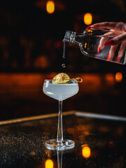 Margarita cocktail drinks in a bar