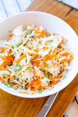 Raw salad with carrot and parsnip, vegan, vegetarian, diet