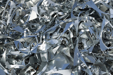 Close up of sheet metal blend background heaped for recycling 