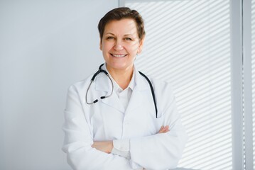 Fototapeta premium Portrait of woman doctor in hospital
