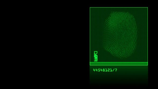 computer fingerprint identification scanner black background