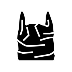 used bag plastic glyph icon vector. used bag plastic sign. isolated contour symbol black illustration