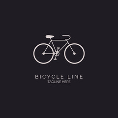 Bicycle line style monogram logo design template for brand or company and other
