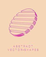 Geometric shape for design. Wireframe illustration. Molecular grid. 3d technology style. Vector illustration. Futuristic connection structure for chemistry and science.