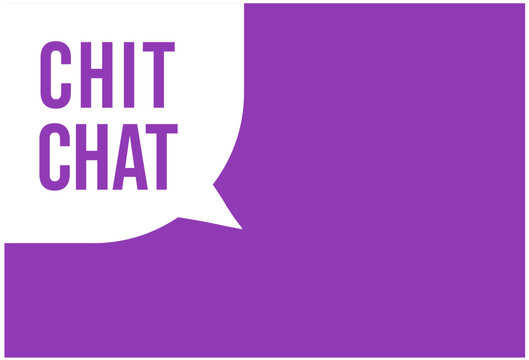 White speech bubble with chit chat with purple background. Vector illustration.