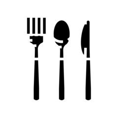 cutlery plastic glyph icon vector. cutlery plastic sign. isolated contour symbol black illustration