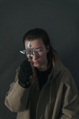 woman with shuriken star