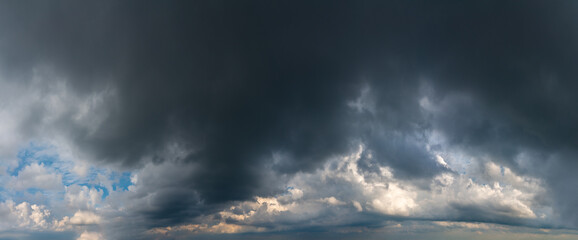 Fantastic soft thunderclouds, sky panorama