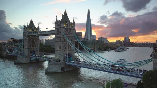 Tower Bridge and the Shard, River Thames, London, England, United Kingdom