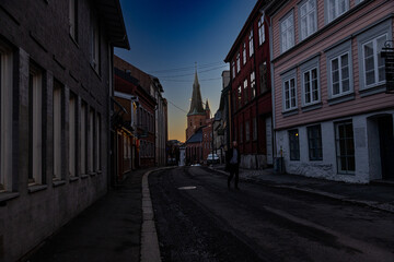 street in the evening, Akersveien, Oslo, Norway