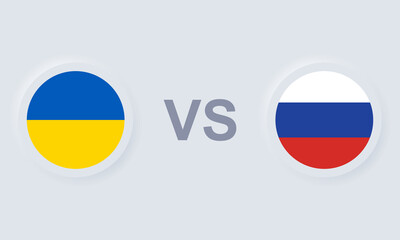 Ukraine VS Russia War Concept. Conflict Between Russia and Ukraine. Ukraine and Russia Military Conflict Symbol. International Crisis. Isolated Vector Illustration