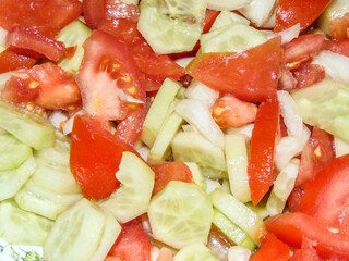 salad of tomatoes cucumbers and onions