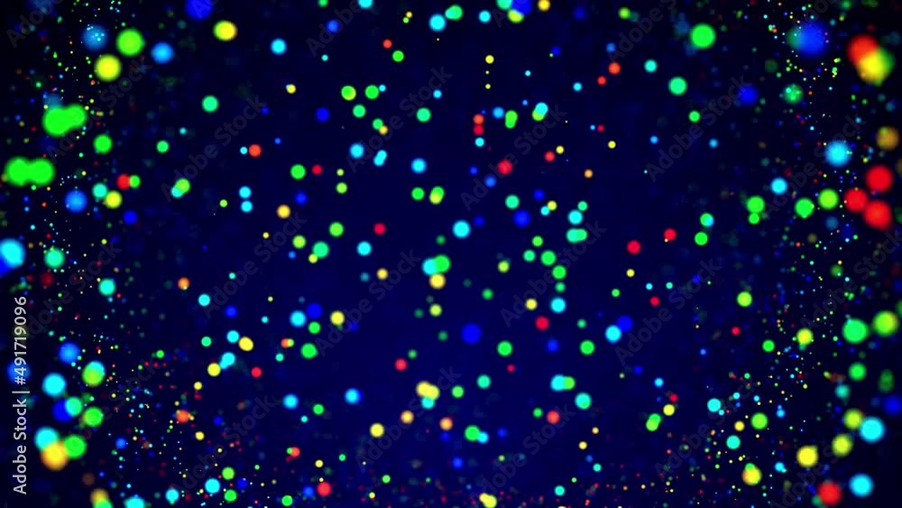 Poster awesome bg with magic particles float in liquid, bokeh effects, dof. glowing multi-colored particles