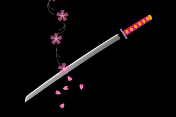 日本刀と桜